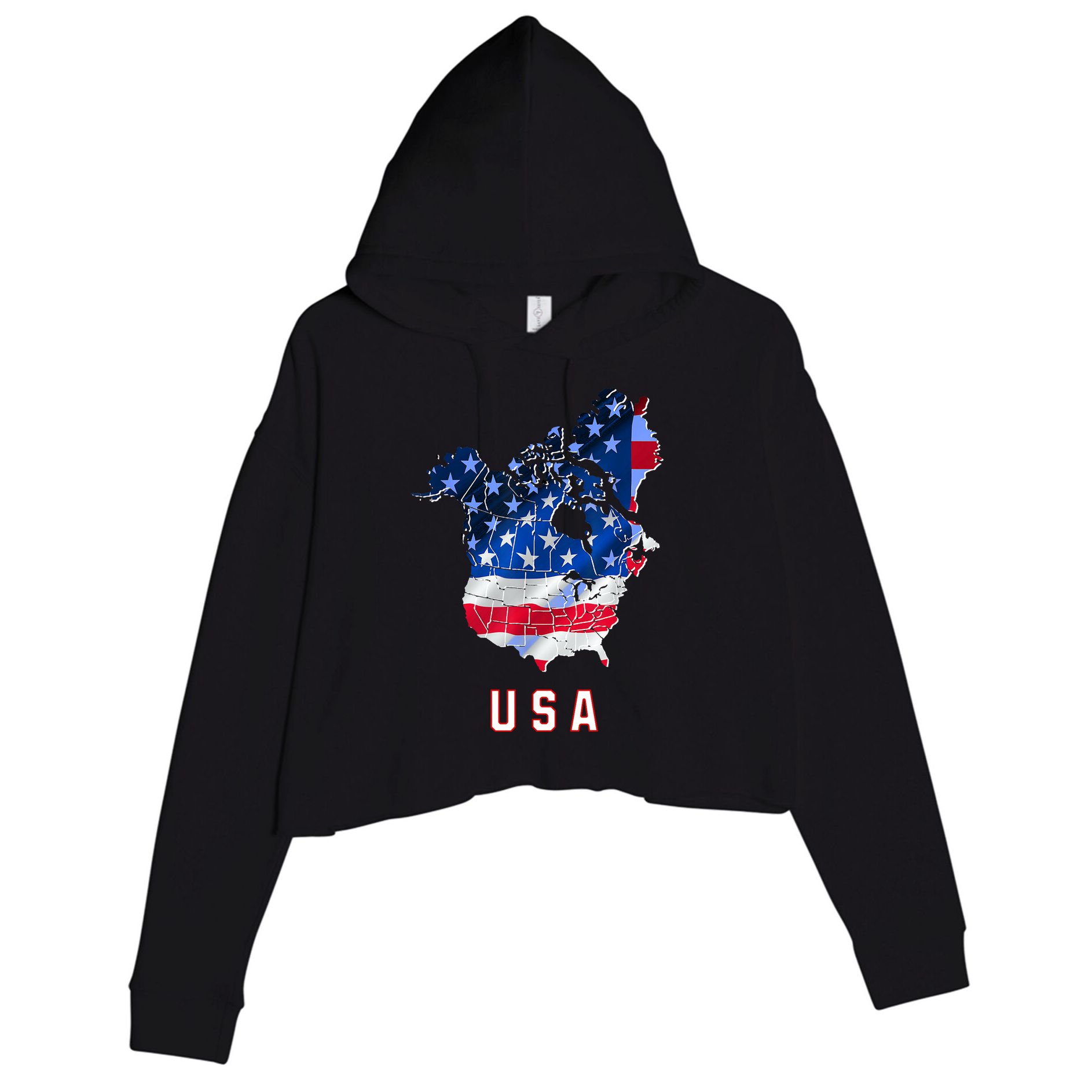 Usa And Canada Map Annex Canada 51st State Trump Greenland Crop Fleece Hoodie