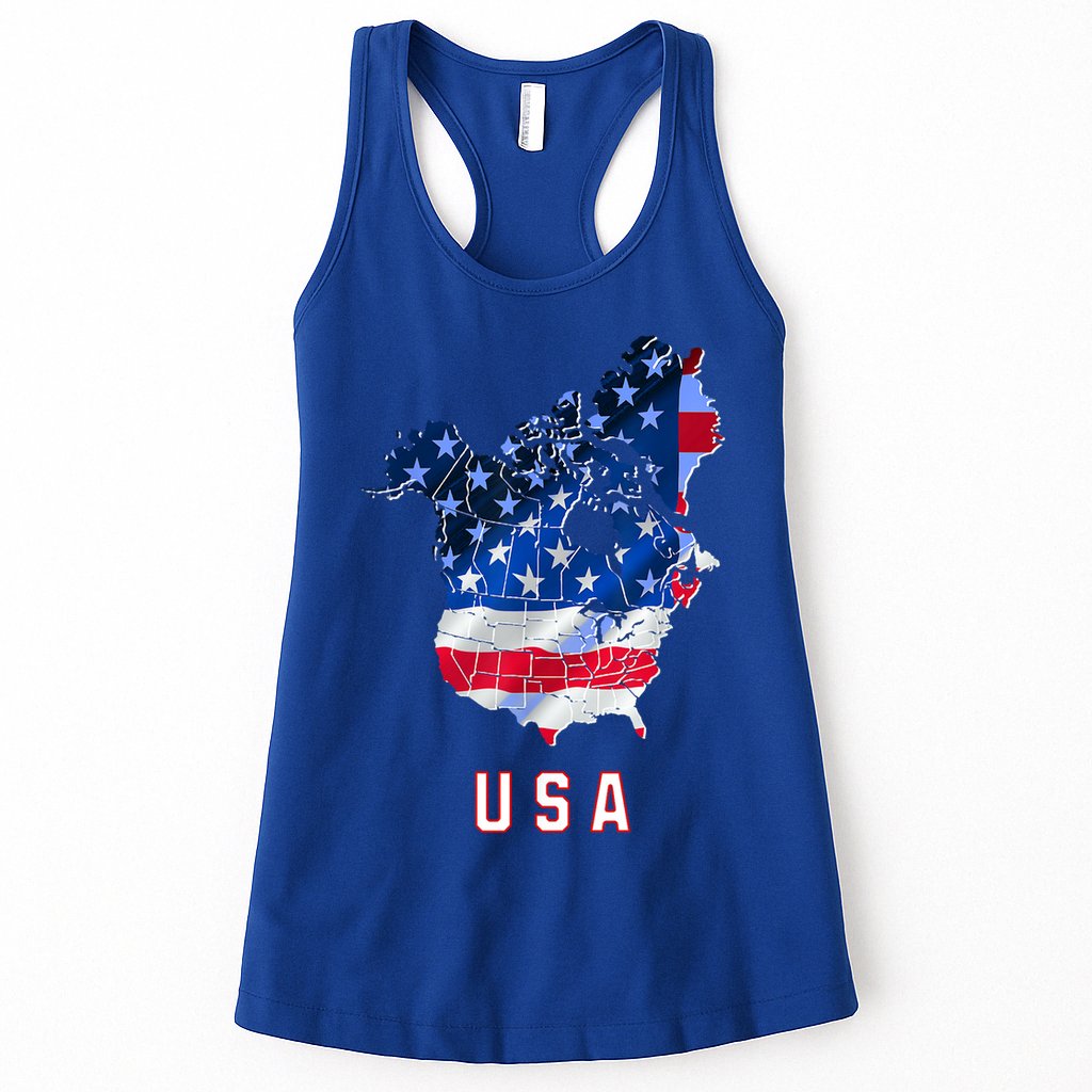 Usa And Canada Map Annex Canada 51st State Trump Greenland Womens Tank Top