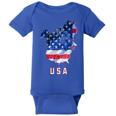 Usa And Canada Map Annex Canada 51st State Trump Greenland Baby Bodysuit