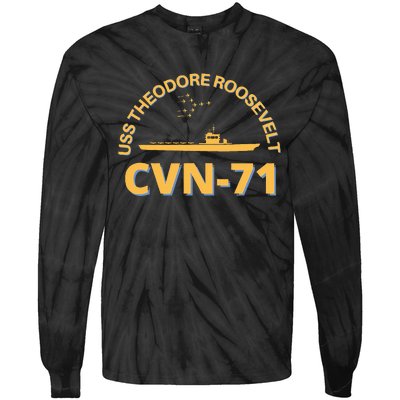 Us Aircraft Carrier Cvn71 Uss Theodore Roosevelt Tie-Dye Long Sleeve Shirt