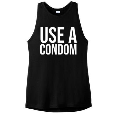 Use A Condom Ladies PosiCharge Tri-Blend Wicking Tank