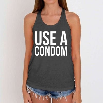 Use A Condom Women's Knotted Racerback Tank