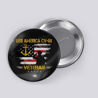 USS America CV66 Aircraft Carrier Veteran Flag Veterans Day Button