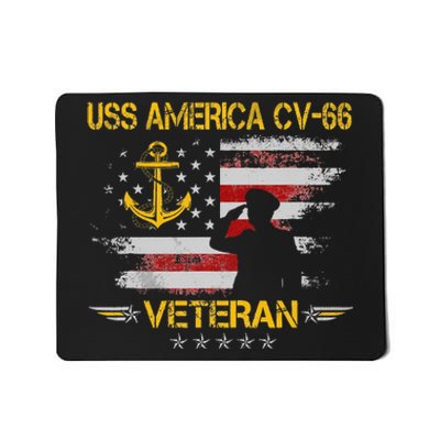 USS America CV66 Aircraft Carrier Veteran Flag Veterans Day Mousepad