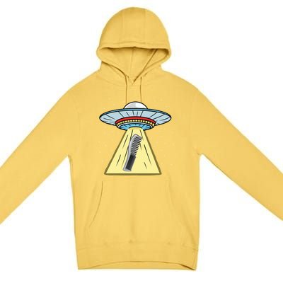 Ufo Abduction Comb Hairstylist Cool Gift Premium Pullover Hoodie