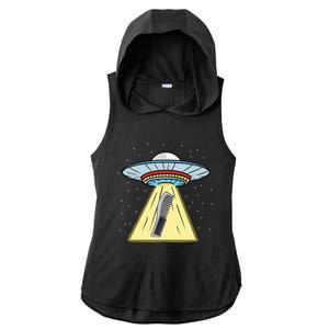 Ufo Abduction Comb Hairstylist Cool Gift Ladies PosiCharge Tri-Blend Wicking Draft Hoodie Tank