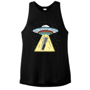 Ufo Abduction Comb Hairstylist Cool Gift Ladies PosiCharge Tri-Blend Wicking Tank