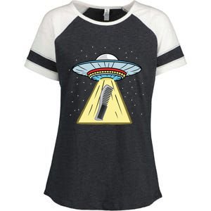 Ufo Abduction Comb Hairstylist Cool Gift Enza Ladies Jersey Colorblock Tee