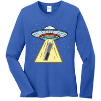 Ufo Abduction Comb Hairstylist Cool Gift Ladies Long Sleeve Shirt