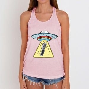 Ufo Abduction Comb Hairstylist Cool Gift Women's Knotted Racerback Tank