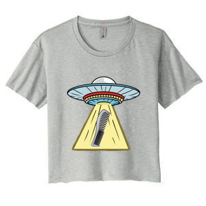 Ufo Abduction Comb Hairstylist Cool Gift Women's Crop Top Tee