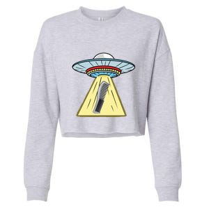 Ufo Abduction Comb Hairstylist Cool Gift Cropped Pullover Crew