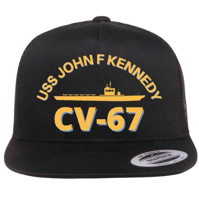 Us Aircraft Carrier Cv67 Uss John F. Kennedy Flat Bill Trucker Hat