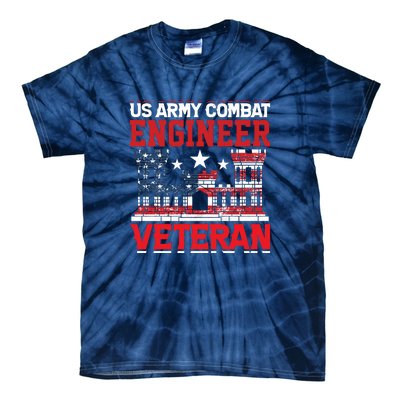 US Army Combat Engineer Veteran Gift Tie-Dye T-Shirt