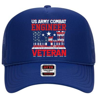 US Army Combat Engineer Veteran Gift High Crown Mesh Back Trucker Hat