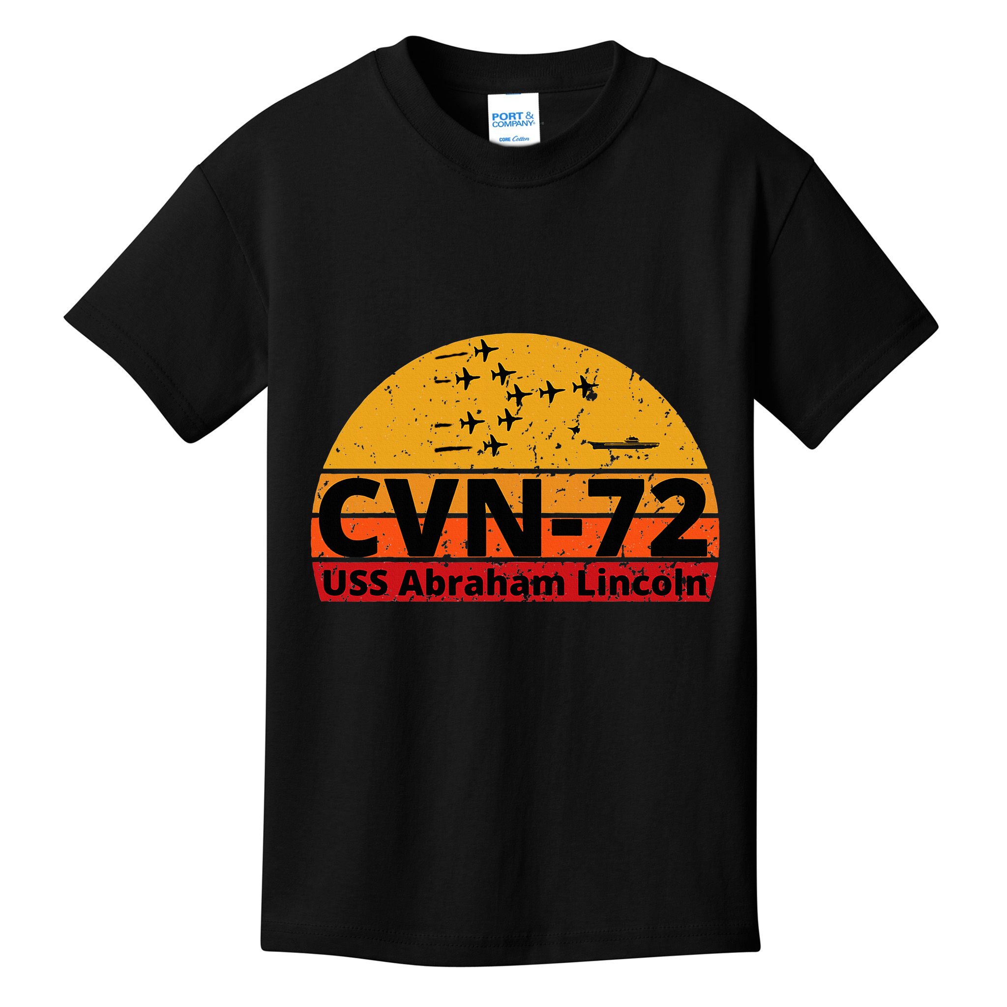 Us Aircraft Carrier Cvn72 Uss Abraham Lincoln Kids T-Shirt