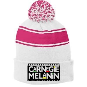 Uju Anya Carnegie Melanin Stripe Pom Pom Beanie