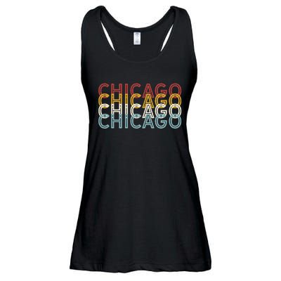 Us American City 70S Retro Usa Vintage Chicago Ladies Essential Flowy Tank