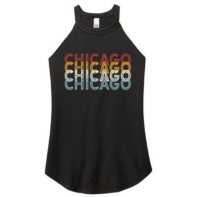 Us American City 70S Retro Usa Vintage Chicago Women's Perfect Tri Rocker Tank