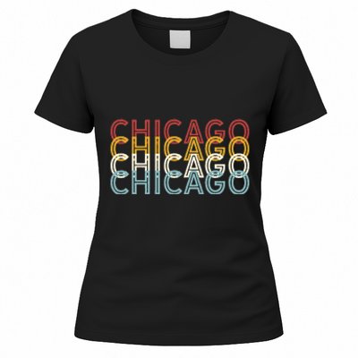 Us American City 70S Retro Usa Vintage Chicago Women's T-Shirt