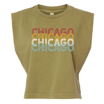 Us American City 70S Retro Usa Vintage Chicago Garment-Dyed Women's Muscle Tee