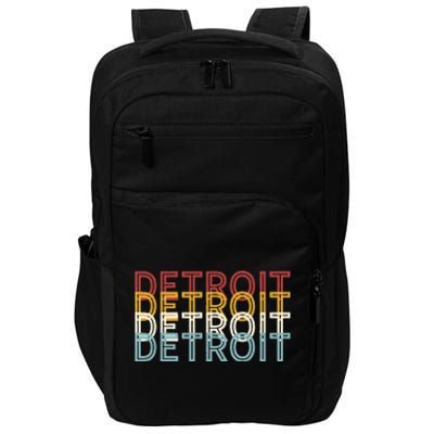 Us American City 70S Retro Usa Vintage Detroit Impact Tech Backpack