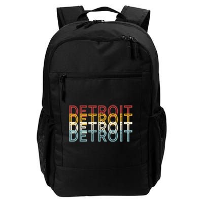 Us American City 70S Retro Usa Vintage Detroit Daily Commute Backpack