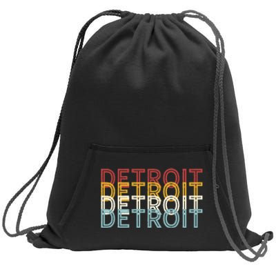 Us American City 70S Retro Usa Vintage Detroit Sweatshirt Cinch Pack Bag