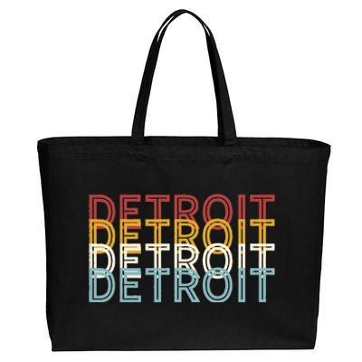 Us American City 70S Retro Usa Vintage Detroit Cotton Canvas Jumbo Tote