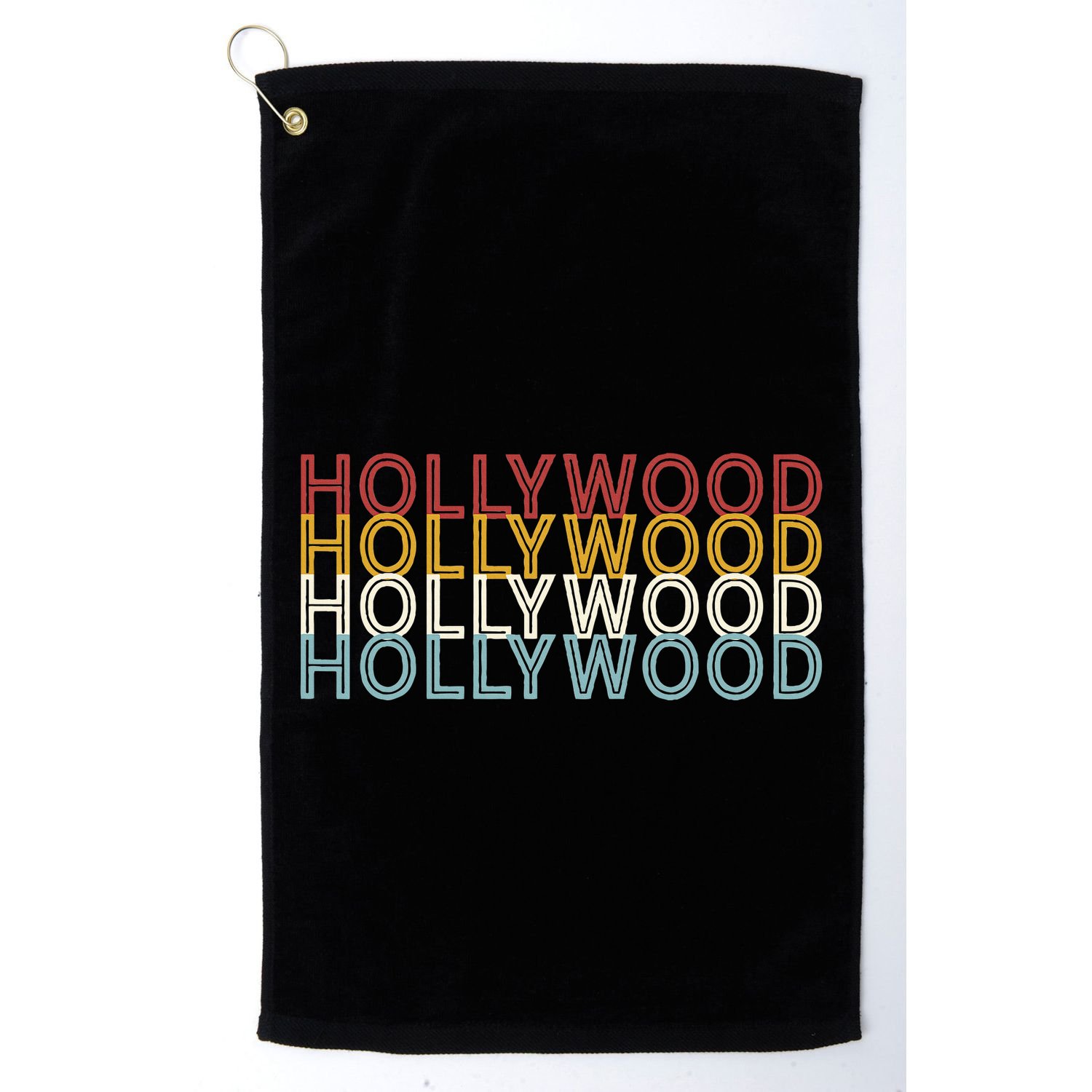 Us American City 70S Retro Usa Vintage Hollywood Golf Towel