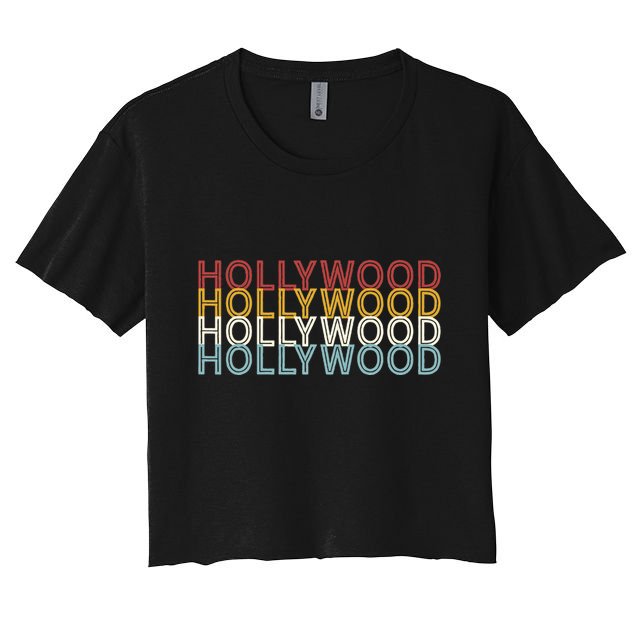 Us American City 70S Retro Usa Vintage Hollywood Crop Top