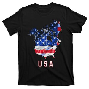 Usa And Canada Map Annex Canada 51st State Trump Greenland T-Shirt