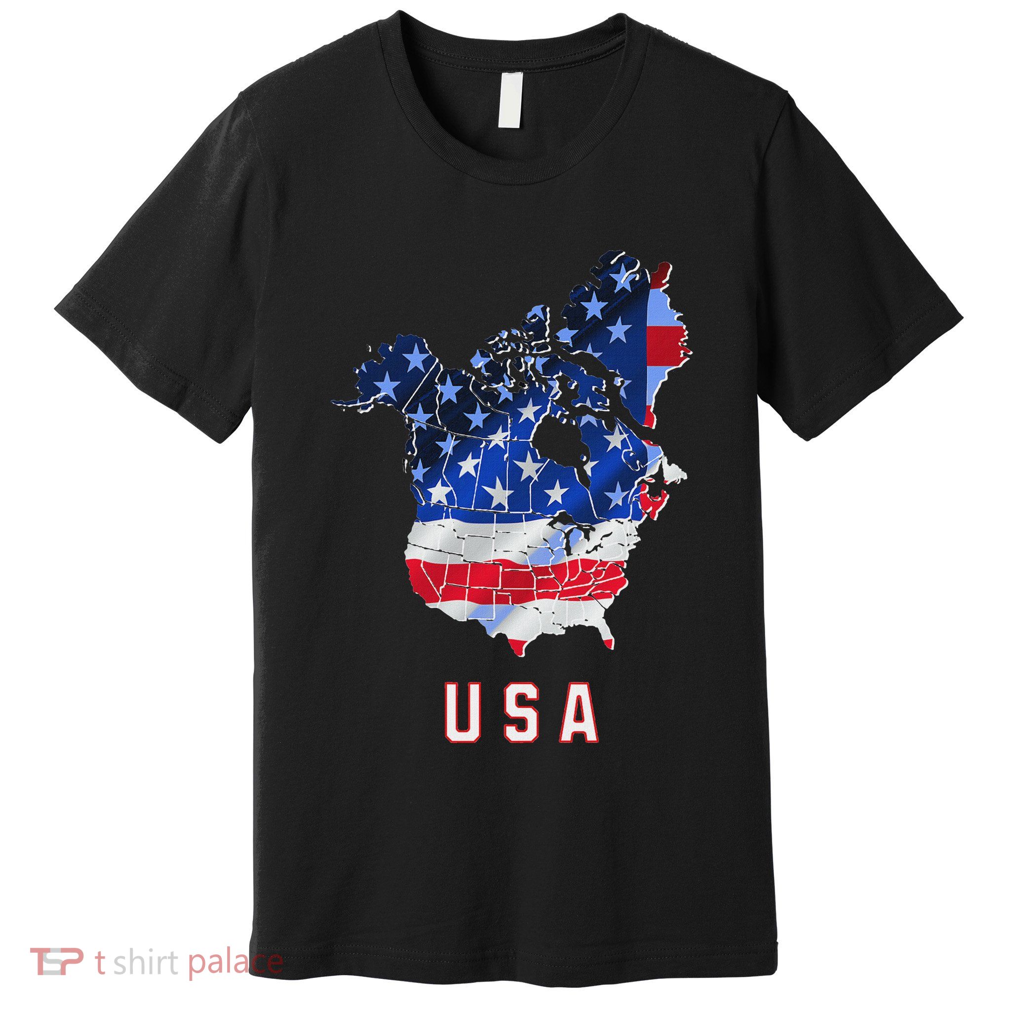 Usa And Canada Map Annex Canada 51st State Trump Greenland Premium T-Shirt