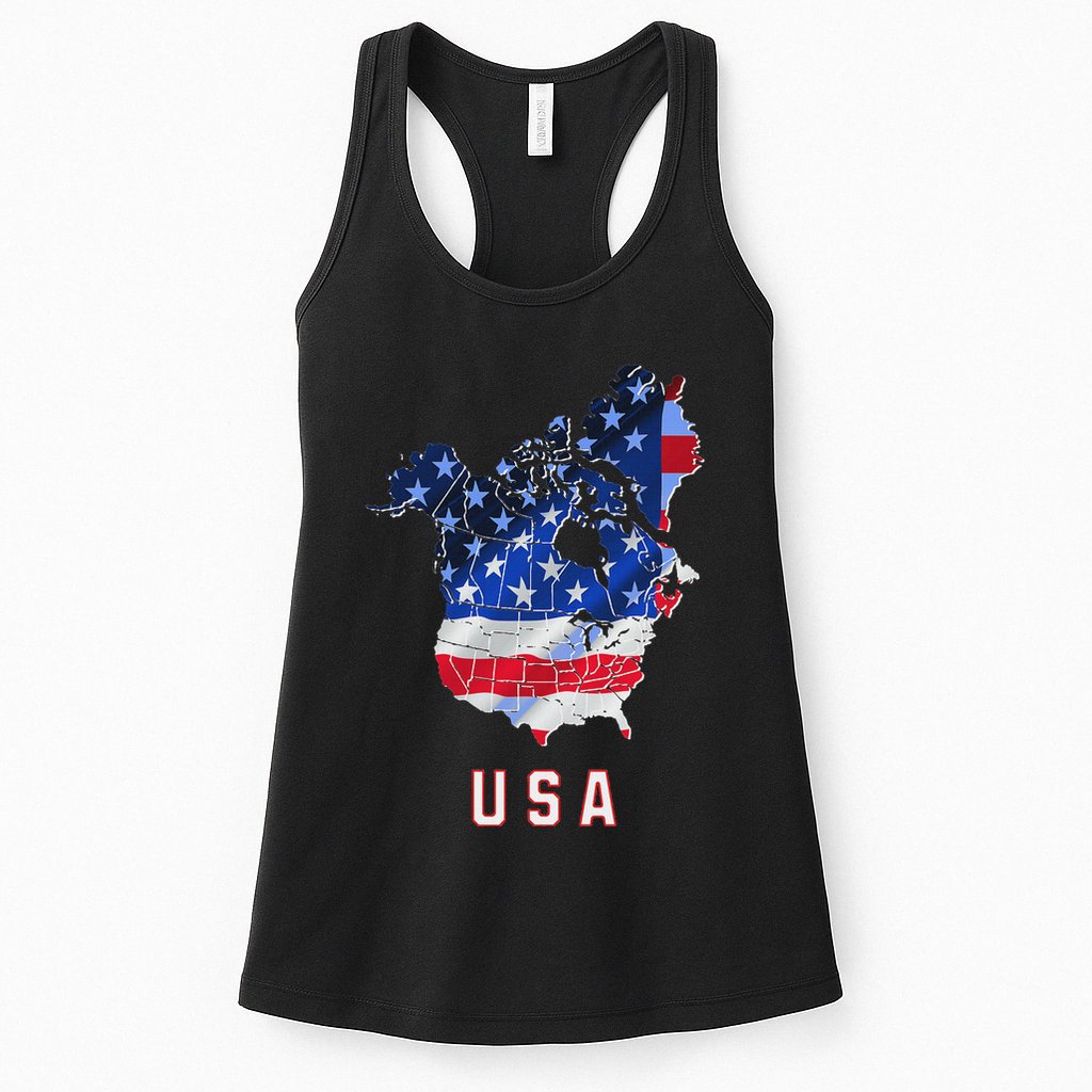 Usa And Canada Map Annex Canada 51st State Trump Greenland Womens Tank Top
