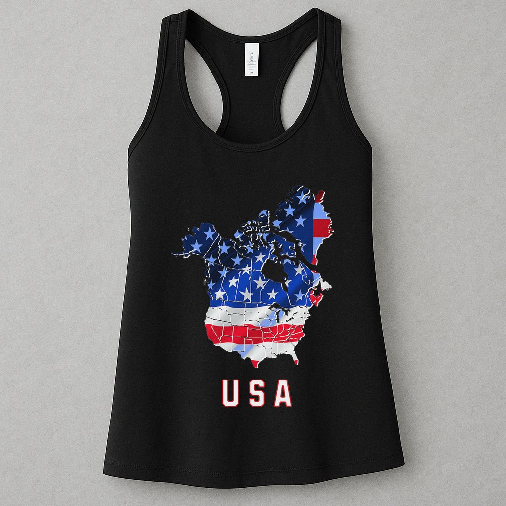 Usa And Canada Map Annex Canada 51st State Trump Greenland Womens Tank Top