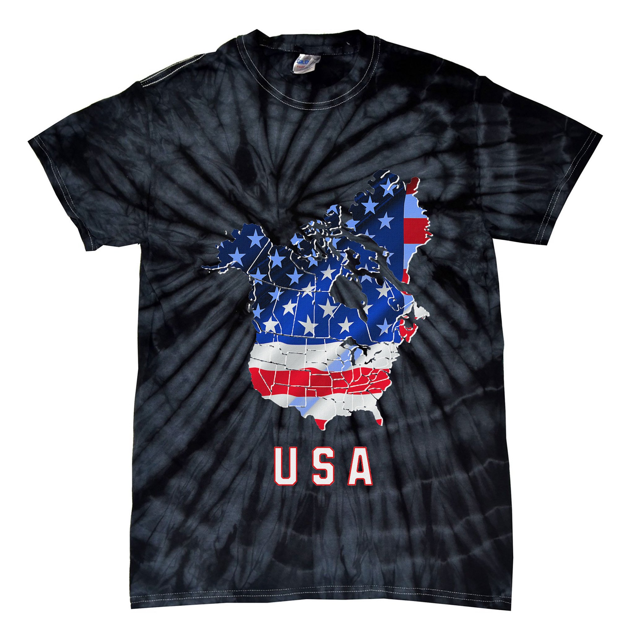 Usa And Canada Map Annex Canada 51st State Trump Greenland Tie-Dye T-Shirt