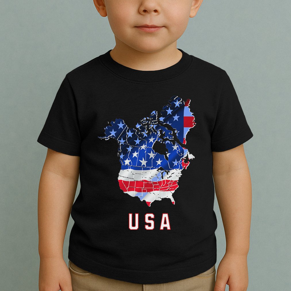 Usa And Canada Map Annex Canada 51st State Trump Greenland Toddler T-Shirt