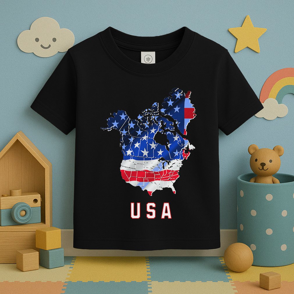 Usa And Canada Map Annex Canada 51st State Trump Greenland Toddler T-Shirt
