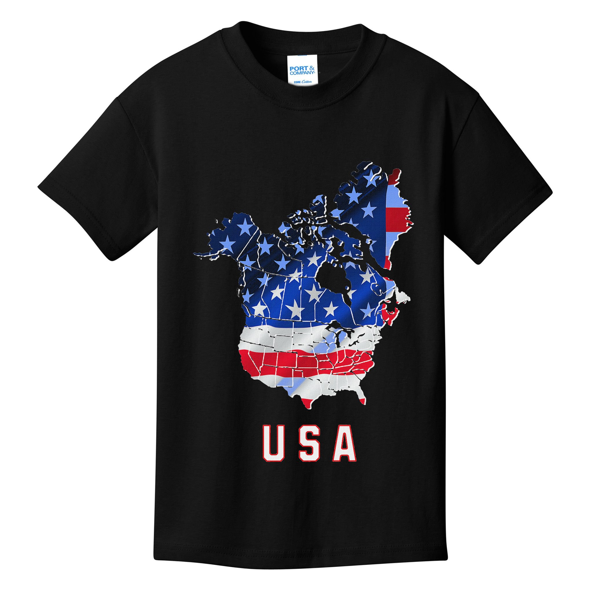 Usa And Canada Map Annex Canada 51st State Trump Greenland Kids T-Shirt