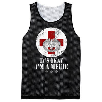 U.S. Army Combat Medic Veteran Its Okay Im A Medic Vintage Mesh Reversible Basketball Jersey Tank