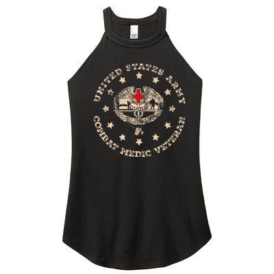 U.S Army Combat Medic Veteran Medical Military Flag Vintage Women’s Perfect Tri Rocker Tank