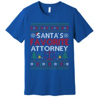 Ugly Attorney Christmas SantaS Favorite Attorney Xmas Gift Premium T-Shirt