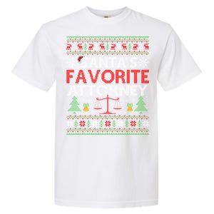 Ugly Attorney Christmas SantaS Favorite Attorney Xmas Gift Garment-Dyed Heavyweight T-Shirt