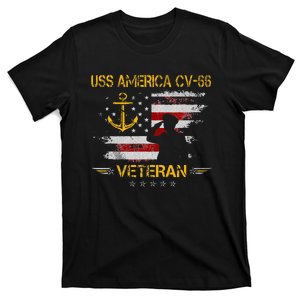 USS America CV 66 Aircraft Carrier Veteran Flag Veterans Day T-Shirt