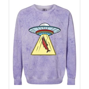 Ufo Abduction Coho Salmon Meaningful Gift Colorblast Crewneck Sweatshirt