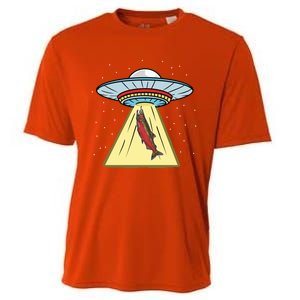 Ufo Abduction Coho Salmon Meaningful Gift Cooling Performance Crew T-Shirt