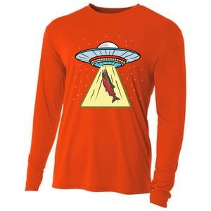 Ufo Abduction Coho Salmon Meaningful Gift Cooling Performance Long Sleeve Crew