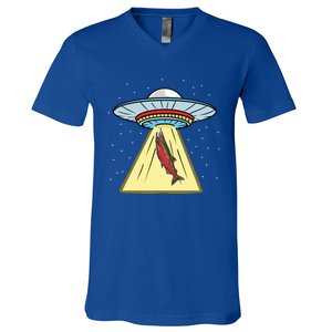 Ufo Abduction Coho Salmon Meaningful Gift V-Neck T-Shirt