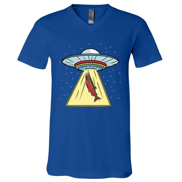 Ufo Abduction Coho Salmon Meaningful Gift V-Neck T-Shirt