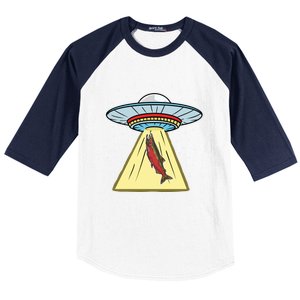 Ufo Abduction Coho Salmon Meaningful Gift Baseball Sleeve Shirt